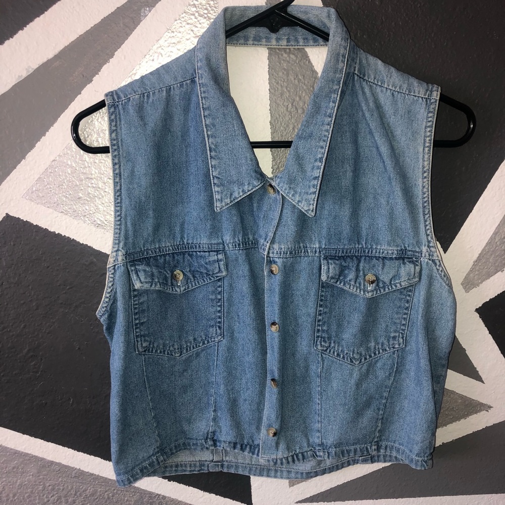 Vintage Denim Button Vest